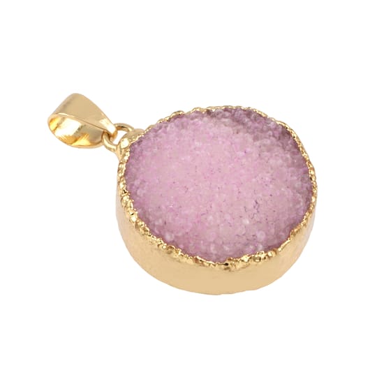 Buy in Bulk 12 Pack: Dyed Druzy Quartz Round Pendant by Bead